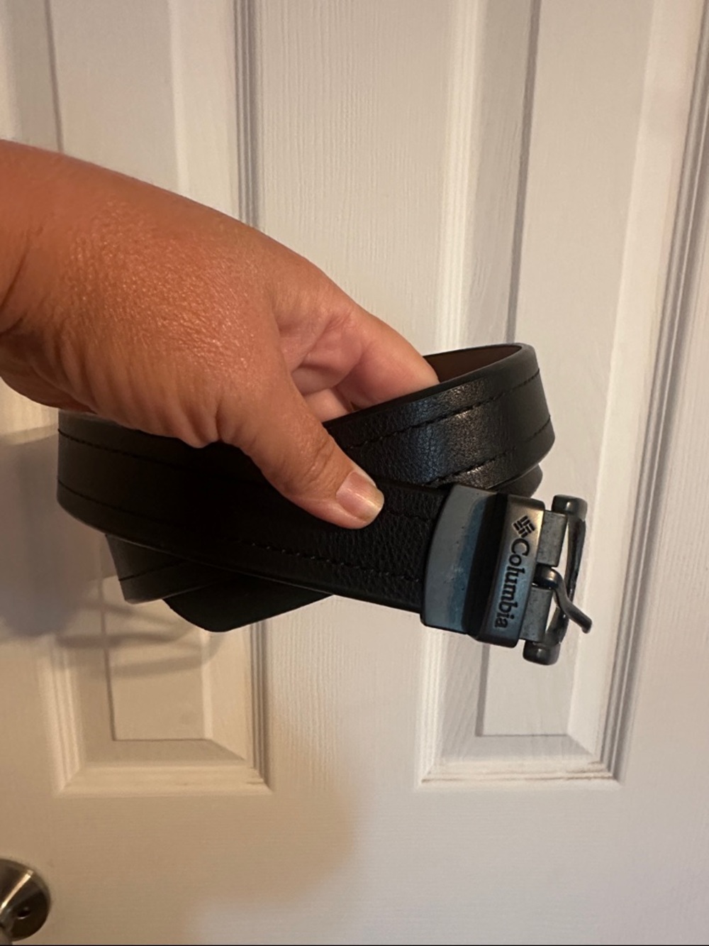 Columbia Black and Camel brown reversible Leather Belt XL 42/44